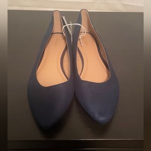 Navy pointed toe flats